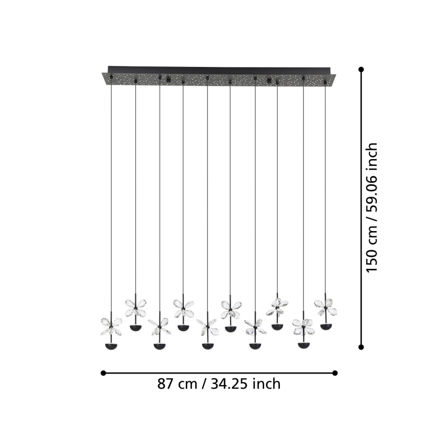 Eglo - Dimbare LED hanglamp aan een koord LED/23W/230V 3000K zwart