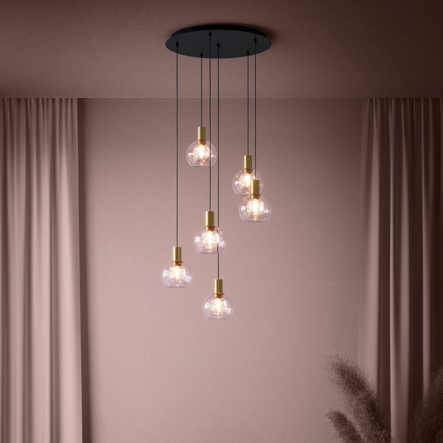 Eglo 390279 - Dimbare LED hanglamp aan een koord 6xLED/5,4W/230V 3000K diameter 54 cm goud