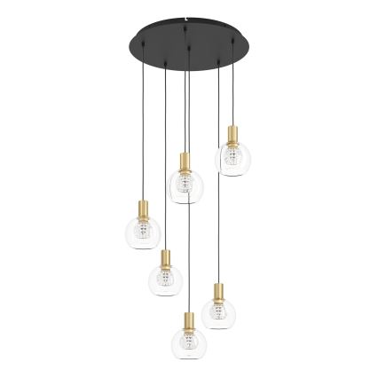 Eglo 390279 - Dimbare LED hanglamp aan een koord 6xLED/5,4W/230V 3000K diameter 54 cm goud