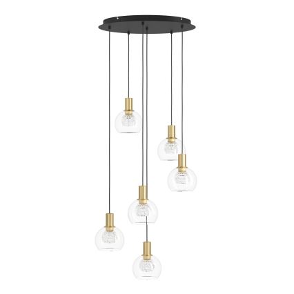 Eglo 390279 - Dimbare LED hanglamp aan een koord 6xLED/5,4W/230V 3000K diameter 54 cm goud