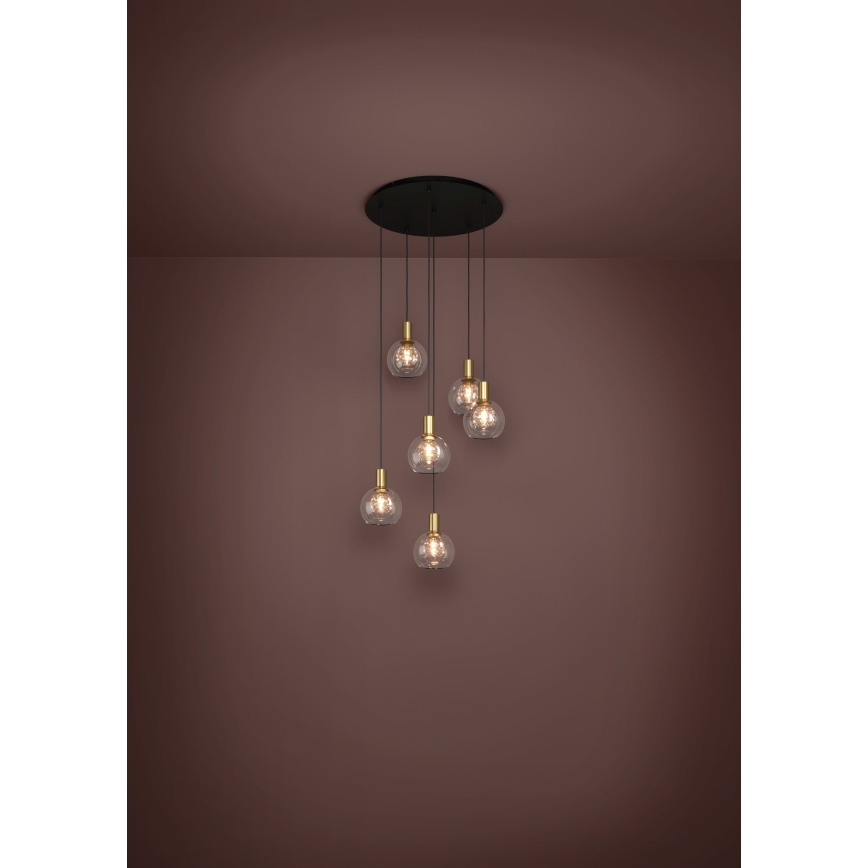 Eglo 390279 - Dimbare LED hanglamp aan een koord 6xLED/5,4W/230V 3000K diameter 54 cm goud