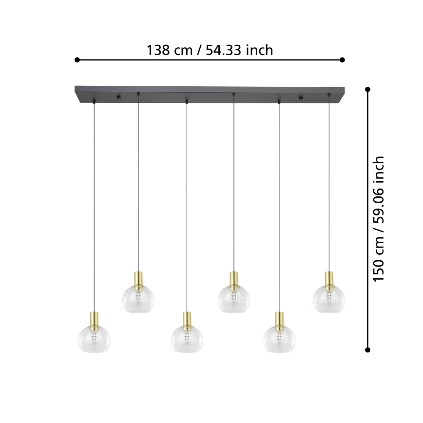Eglo - Dimbare LED hanglamp aan een koord 6xLED/5,4W/230V 3000K goud