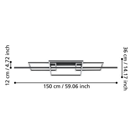 Eglo - Dimbare LED bevestigde hanglamp LED/34,5W/230V 3000K zwart