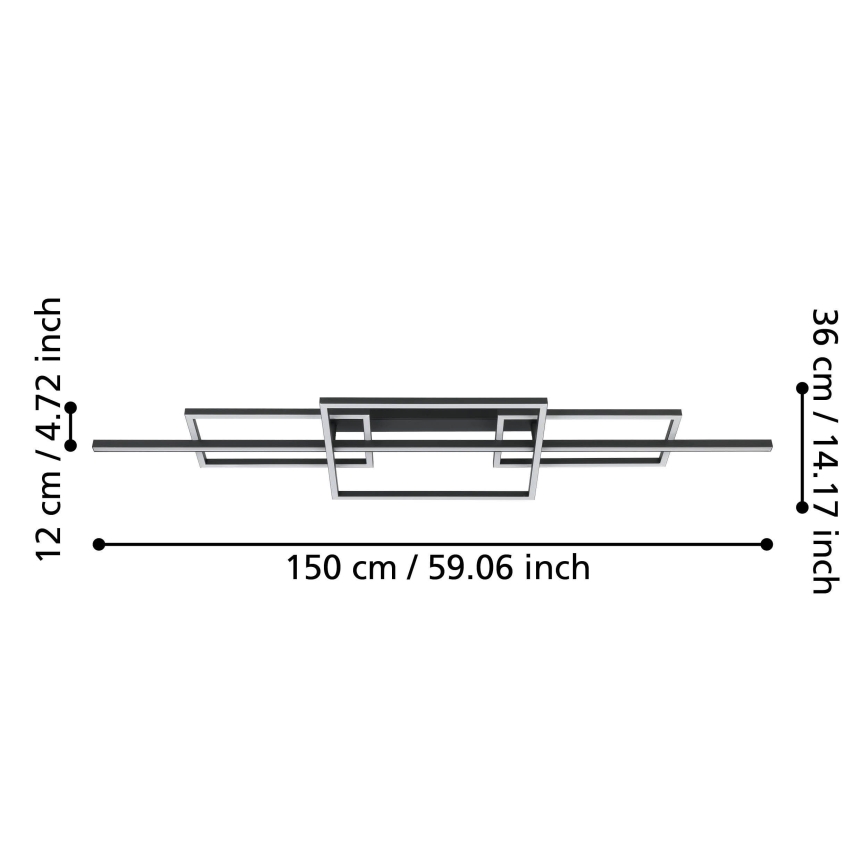 Eglo - Dimbare LED bevestigde hanglamp LED/34,5W/230V 3000K zwart