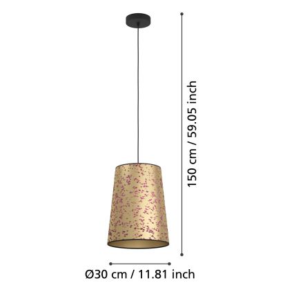 Eglo - Hanglamp aan een koord 1xE27/25W/230V goud/roze