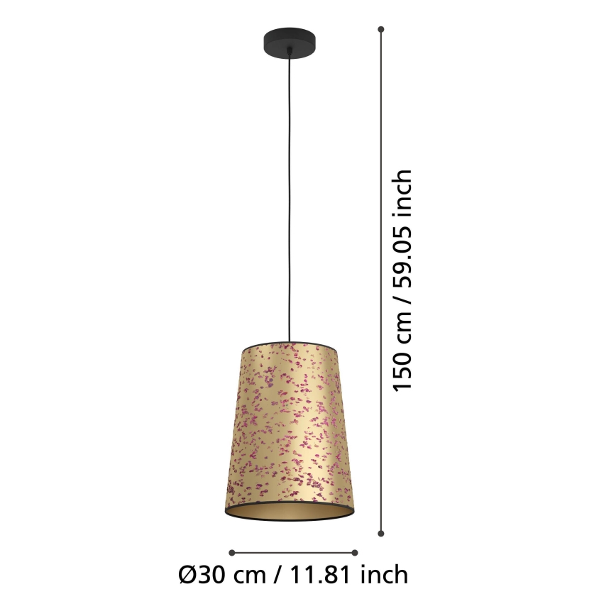 Eglo - Hanglamp aan een koord 1xE27/25W/230V goud/roze