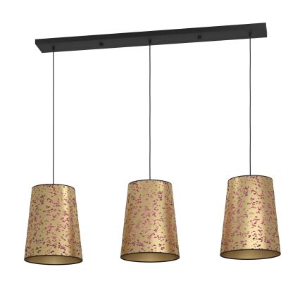 Eglo - Hanglamp aan een koord 3xE27/25W/230V goud/roze
