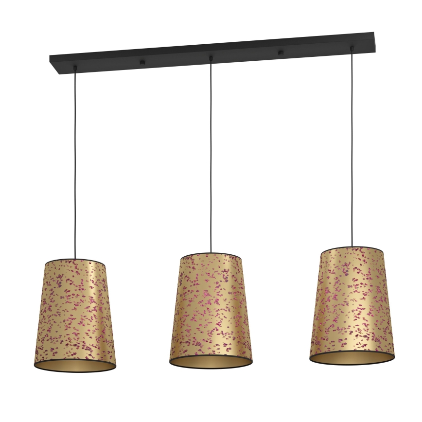 Eglo - Hanglamp aan een koord 3xE27/25W/230V goud/roze