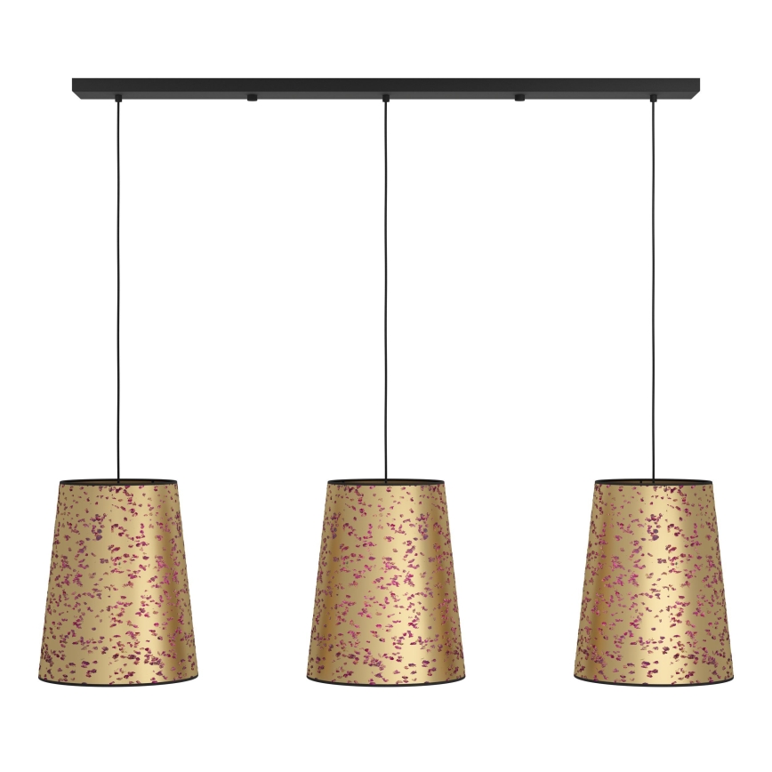 Eglo - Hanglamp aan een koord 3xE27/25W/230V goud/roze