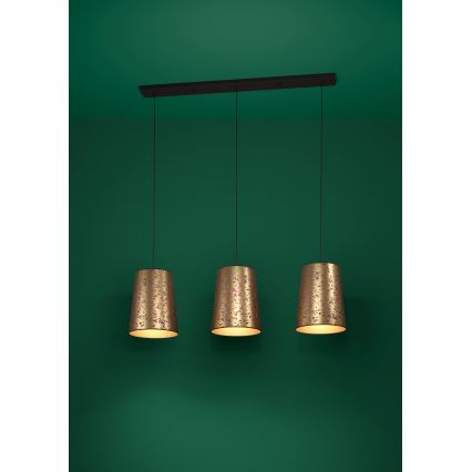 Eglo - Hanglamp aan een koord 3xE27/25W/230V goud/roze