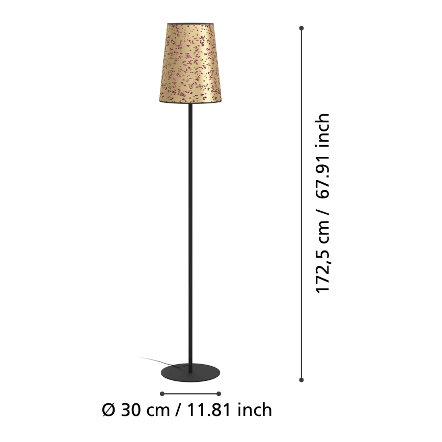Eglo - Staande Lamp 1xE27/25W/230V goud/roze