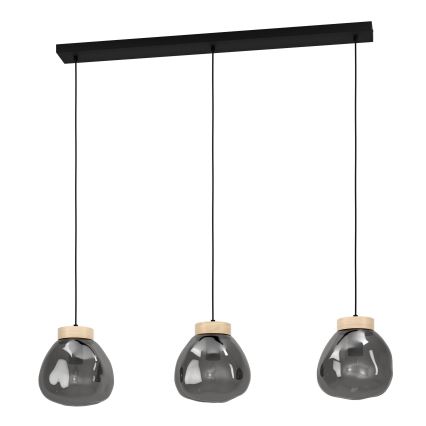 Eglo - Hanglamp aan een koord 3xE27/40W/230V gerookt