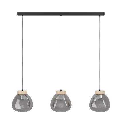 Eglo - Hanglamp aan een koord 3xE27/40W/230V gerookt