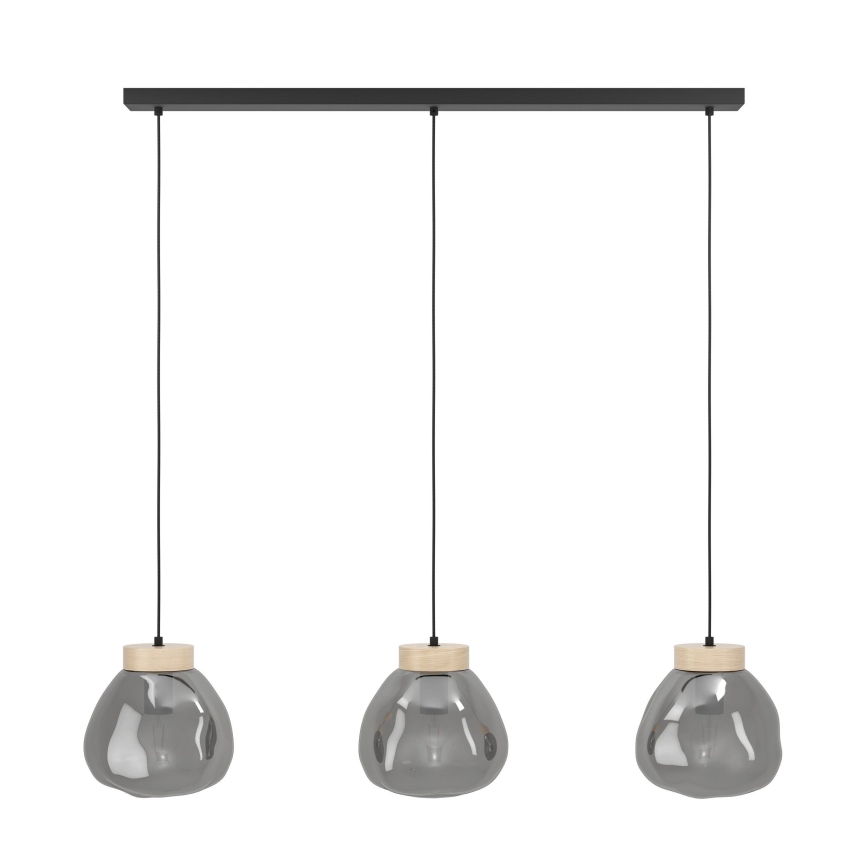 Eglo - Hanglamp aan een koord 3xE27/40W/230V gerookt