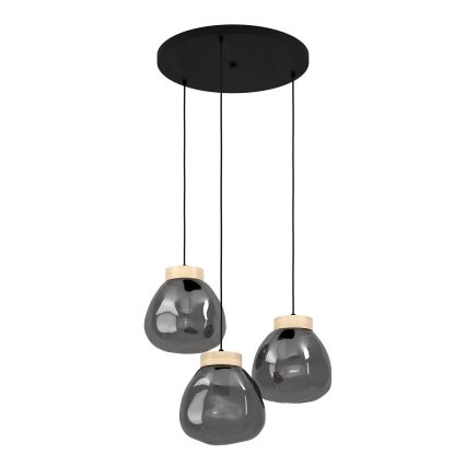 Eglo - Hanglamp aan een koord 3xE27/40W/230V gerookt