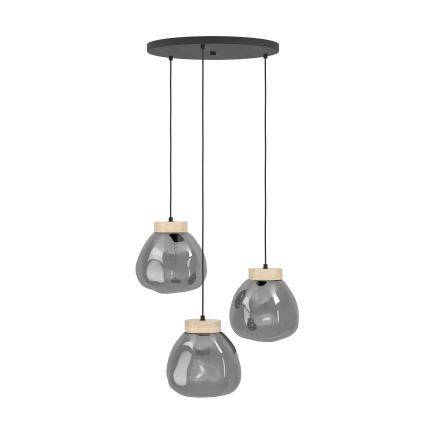 Eglo - Hanglamp aan een koord 3xE27/40W/230V gerookt