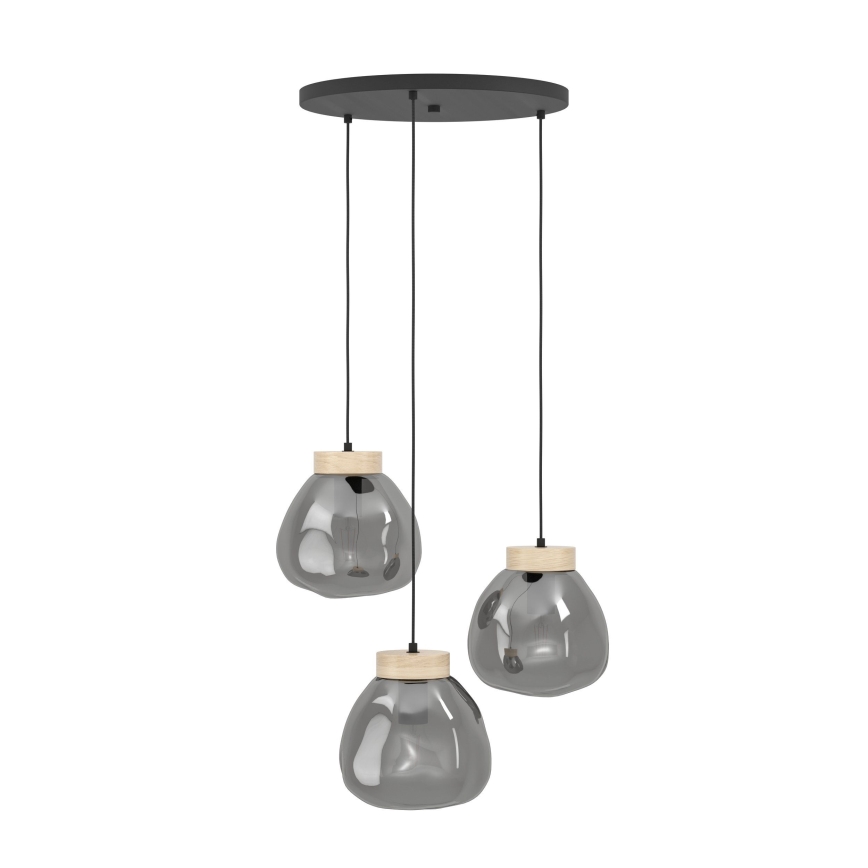 Eglo - Hanglamp aan een koord 3xE27/40W/230V gerookt