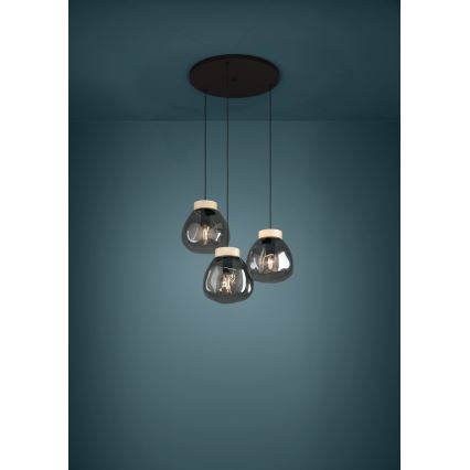 Eglo - Hanglamp aan een koord 3xE27/40W/230V gerookt