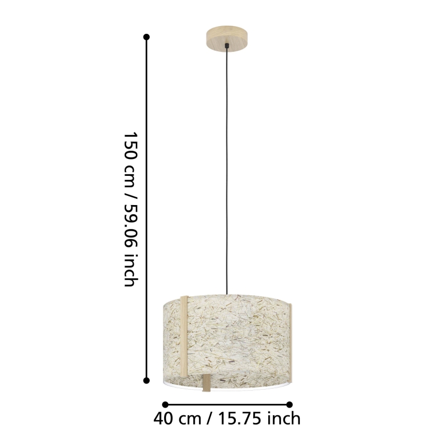 Eglo - Hanglamp aan een koord 1xE27/25W/230V beige