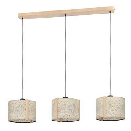Eglo - Hanglamp aan een koord 3xE27/25W/230V beige