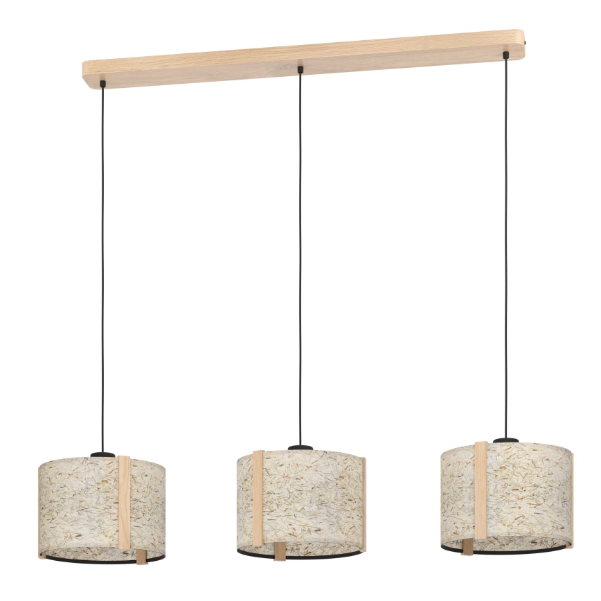 Eglo - Hanglamp aan een koord 3xE27/25W/230V beige