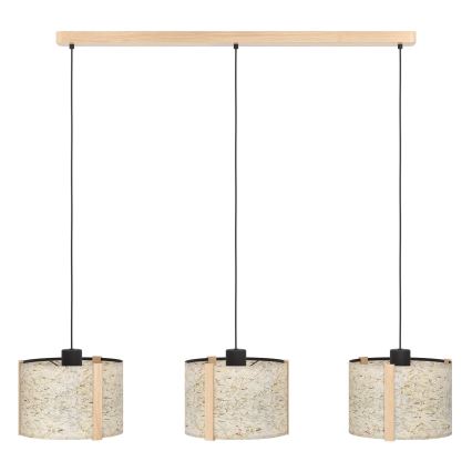 Eglo - Hanglamp aan een koord 3xE27/25W/230V beige