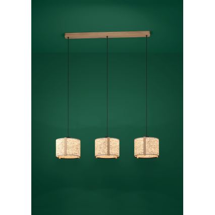 Eglo - Hanglamp aan een koord 3xE27/25W/230V beige