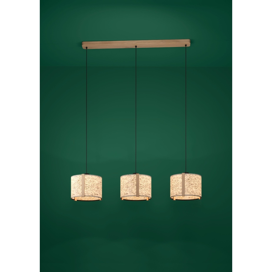 Eglo - Hanglamp aan een koord 3xE27/25W/230V beige