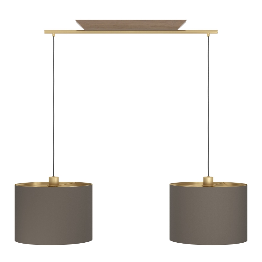 Eglo - Hanglamp aan een koord 2xE27/40W/230V bruin/goud