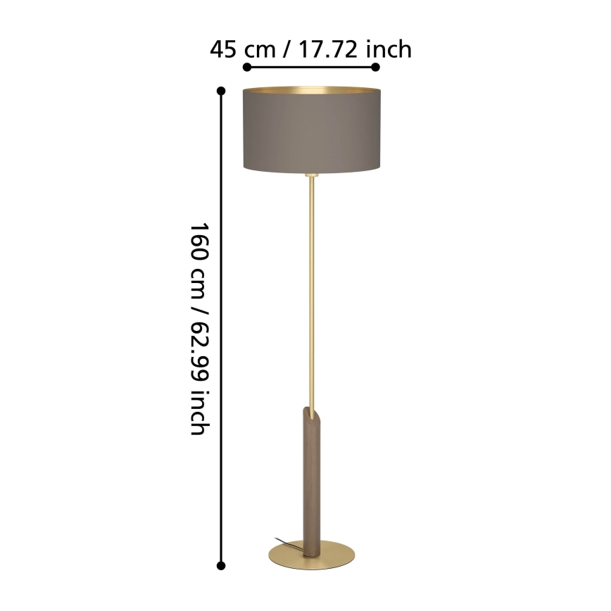 Eglo - Staande Lamp 1xE27/40W/230V bruin/goud