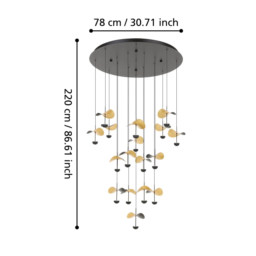 Eglo - Dimbare LED hanglamp aan een koord 17xLED/2,3W/230V 3000K diameter 78 cm