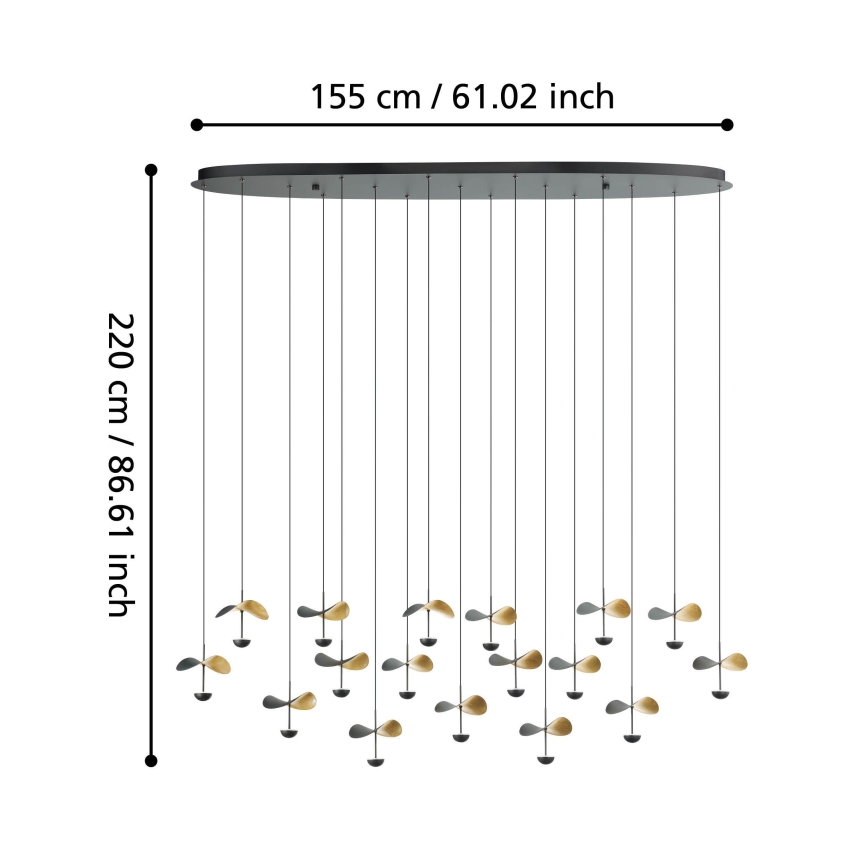 Eglo - Dimbare LED hanglamp aan een koord 17xLED/2,3W/230V 3000K