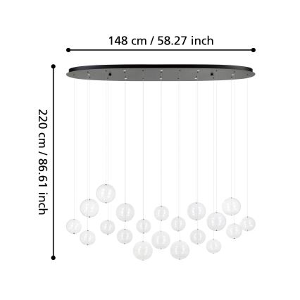 Eglo - Dimbare LED hanglamp aan een koord 8xLED/4,2W/230V 3000K doorzichtig