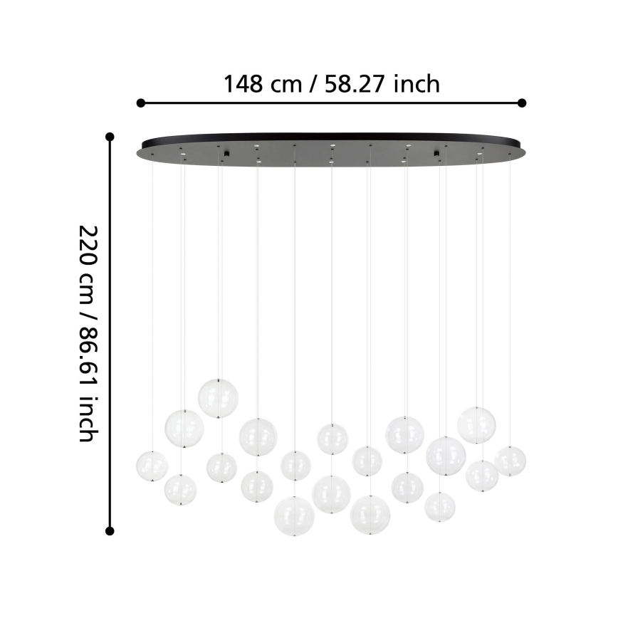 Eglo - Dimbare LED hanglamp aan een koord 8xLED/4,2W/230V 3000K doorzichtig