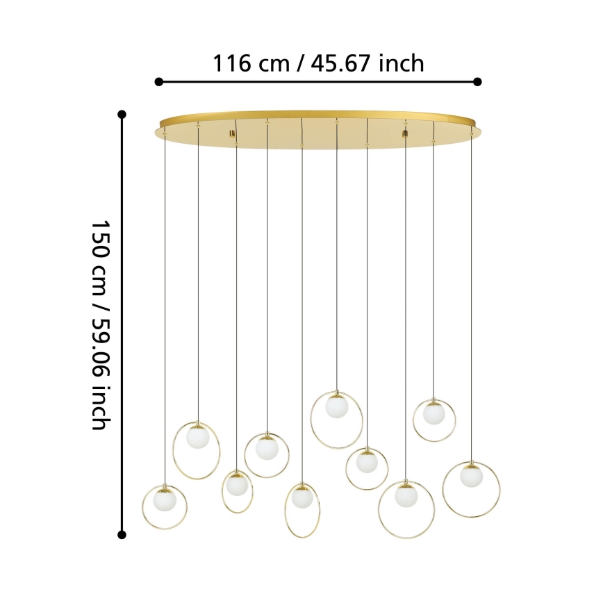 Eglo - Dimbare LED hanglamp aan een koord 10xLED/3W/230V 3000K goud
