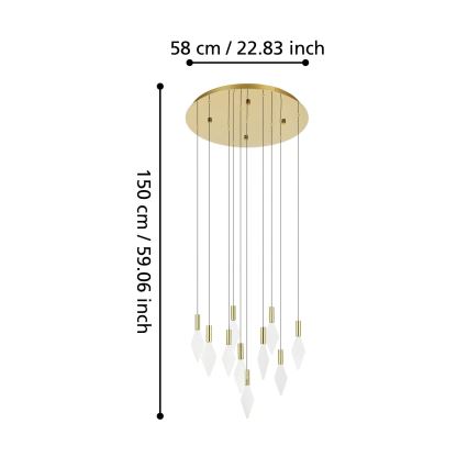 Eglo - Dimbare LED hanglamp aan een koord 10xLED/3W/230V 3000K diameter 58 cm goud