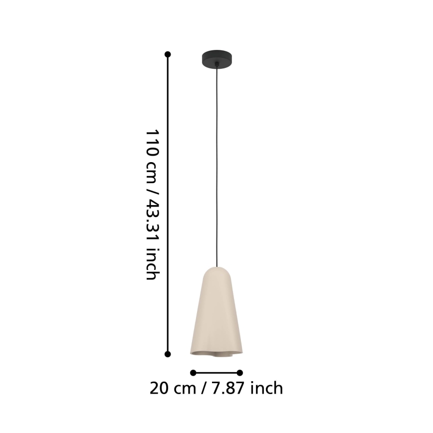 Eglo - Hanglamp aan een koord 1xE27/40W/230V beige