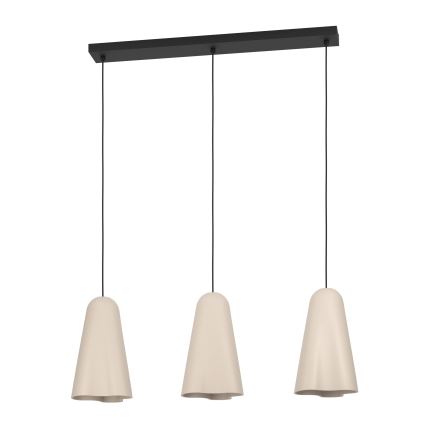 Eglo - Hanglamp aan een koord 3xE27/40W/230V beige