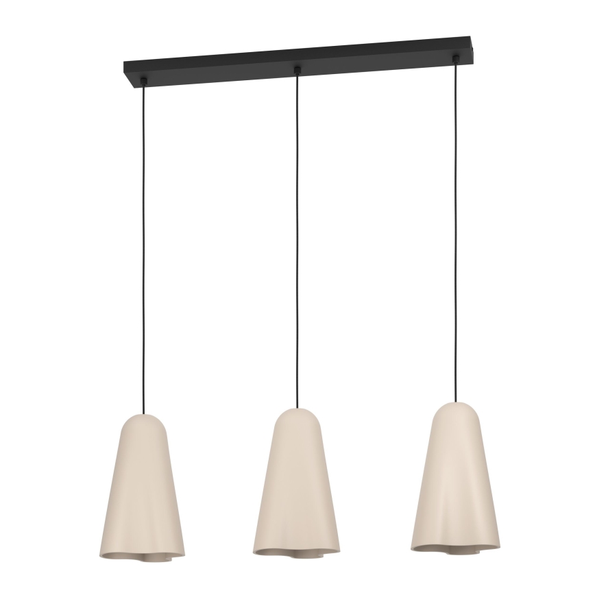 Eglo - Hanglamp aan een koord 3xE27/40W/230V beige
