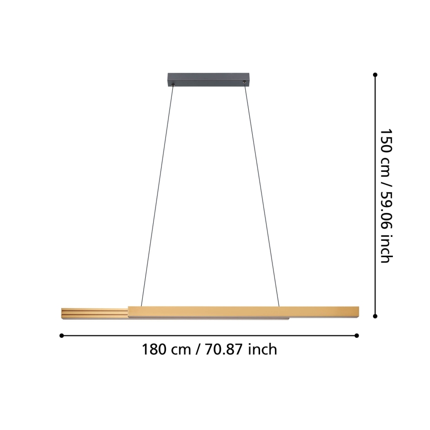 Eglo - Dimbare LED hanglamp aan een koord LED/21W/230V 3000K bruin