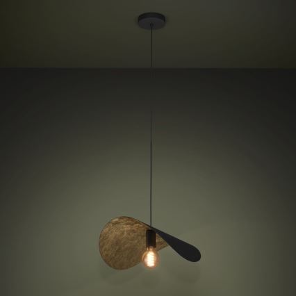 Eglo - Hanglamp aan een koord 1xE27/40W/230V 53 cm zwart/goud