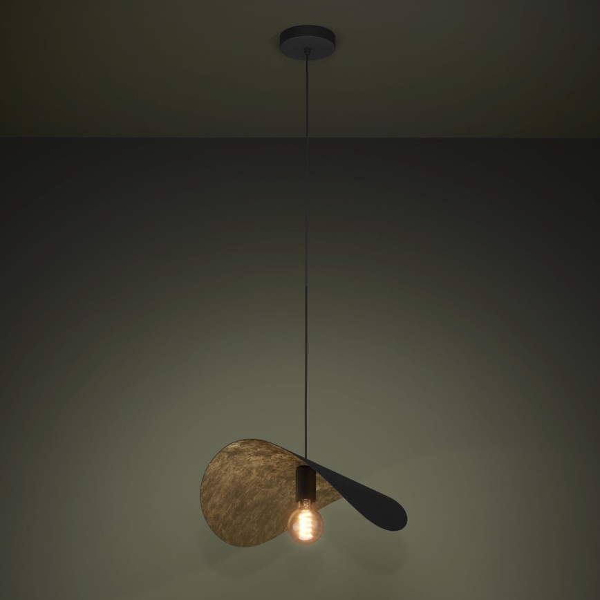 Eglo - Hanglamp aan een koord 1xE27/40W/230V 53 cm zwart/goud