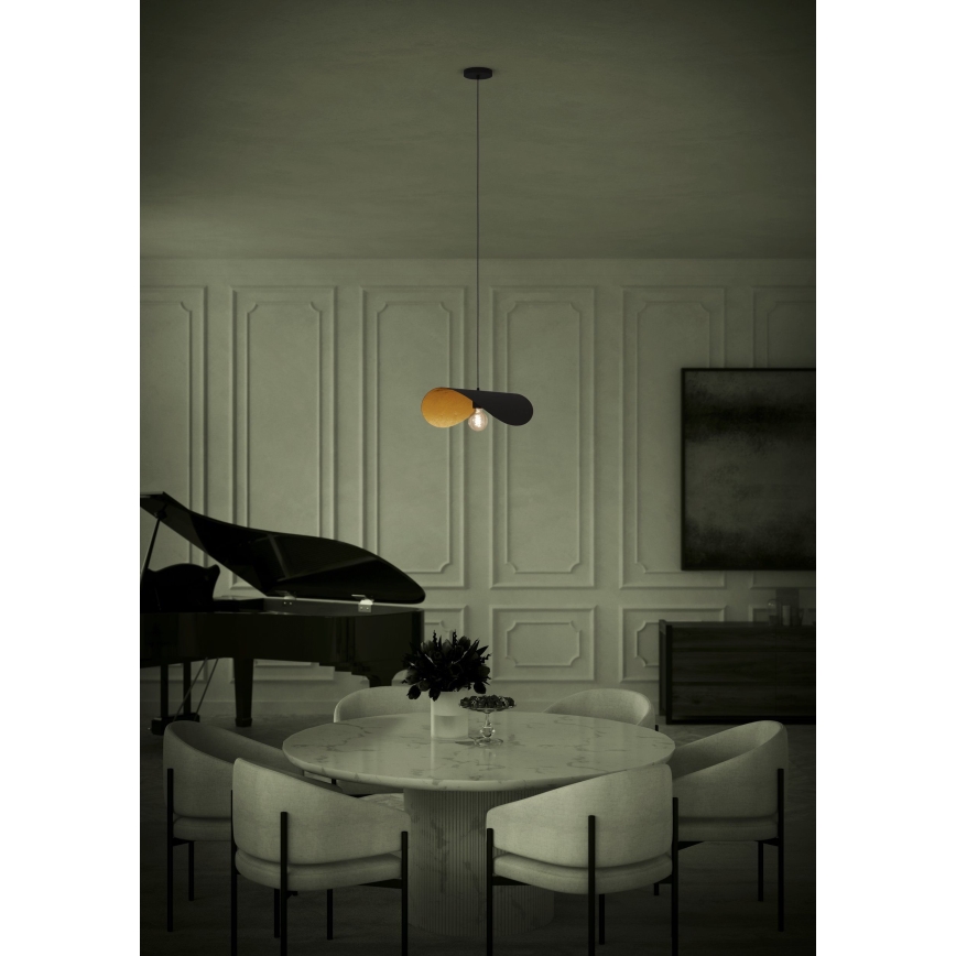 Eglo - Hanglamp aan een koord 1xE27/40W/230V 53 cm zwart/goud