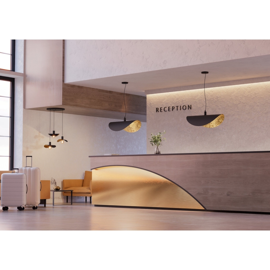 Eglo - Hanglamp aan een koord 3xE27/40W/230V zwart/goud