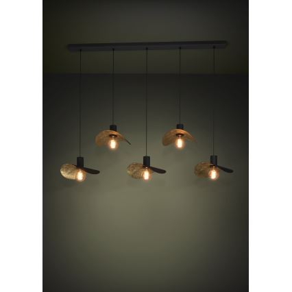 Eglo - Hanglamp aan een koord 5xE27/40W/230V zwart/goud