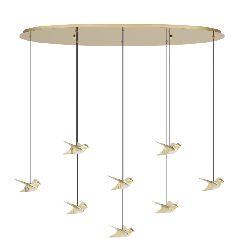 Eglo - Dimbare LED hanglamp aan een koord 8xLED/4,2W/230V 3000K goud