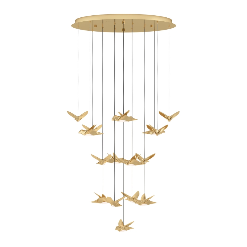 Eglo - Dimbare LED hanglamp aan een koord 17xLED/3W/230V 3000K goud