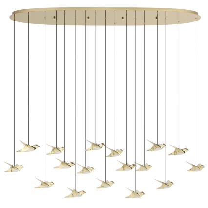 Eglo - Dimbare LED hanglamp aan een koord 17xLED/3W/230V 3000K goud