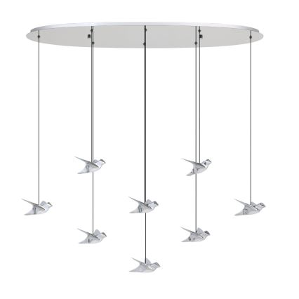 Eglo - Dimbare LED hanglamp aan een koord 8xLED/4,2W/230V 3000K glanzend chroom