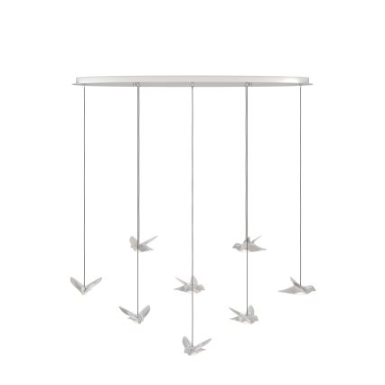 Eglo - Dimbare LED hanglamp aan een koord 8xLED/4,2W/230V 3000K glanzend chroom